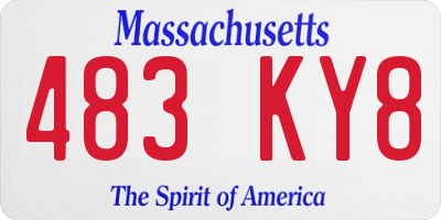 MA license plate 483KY8