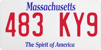 MA license plate 483KY9