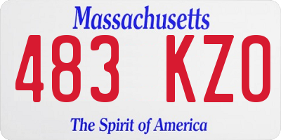 MA license plate 483KZ0