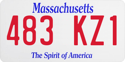 MA license plate 483KZ1