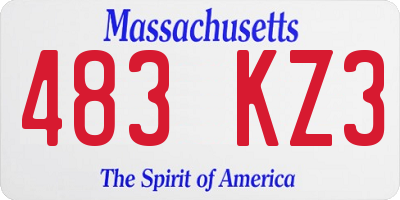 MA license plate 483KZ3
