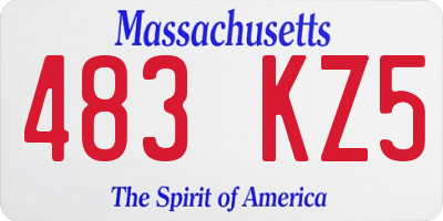 MA license plate 483KZ5
