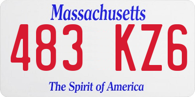 MA license plate 483KZ6