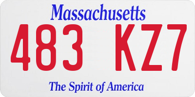 MA license plate 483KZ7