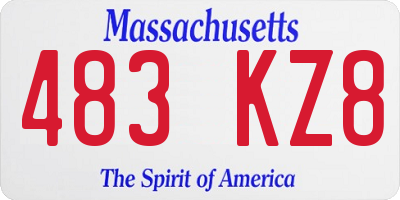 MA license plate 483KZ8