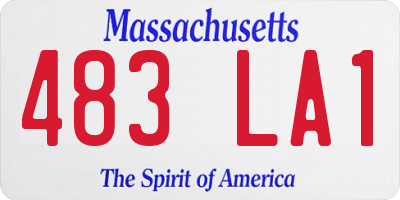 MA license plate 483LA1