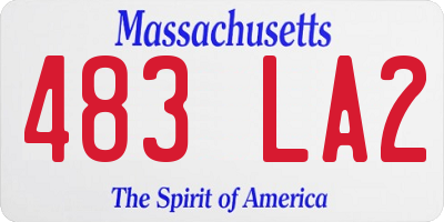 MA license plate 483LA2