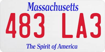 MA license plate 483LA3