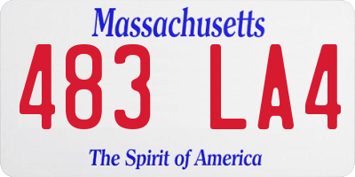 MA license plate 483LA4