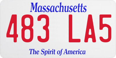 MA license plate 483LA5
