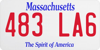 MA license plate 483LA6