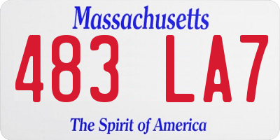 MA license plate 483LA7