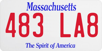 MA license plate 483LA8