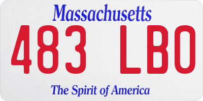 MA license plate 483LB0