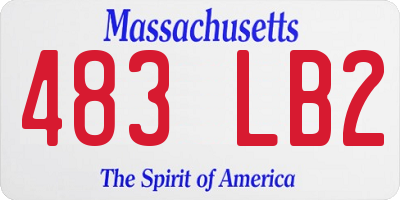 MA license plate 483LB2