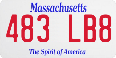 MA license plate 483LB8