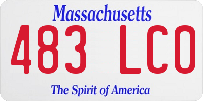 MA license plate 483LC0