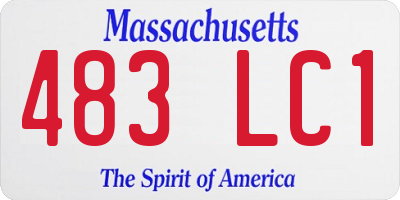 MA license plate 483LC1