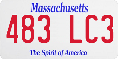 MA license plate 483LC3
