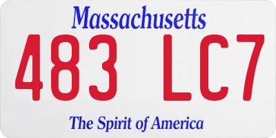 MA license plate 483LC7