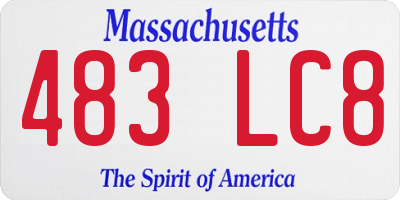 MA license plate 483LC8