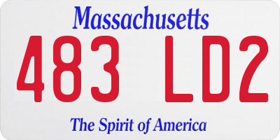 MA license plate 483LD2
