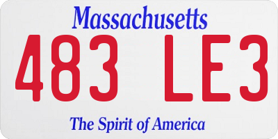 MA license plate 483LE3