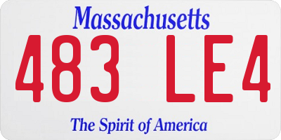 MA license plate 483LE4