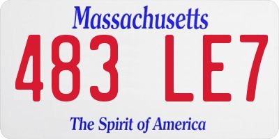 MA license plate 483LE7