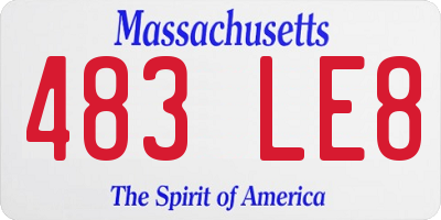 MA license plate 483LE8