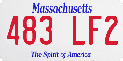 MA license plate 483LF2