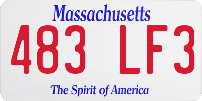 MA license plate 483LF3