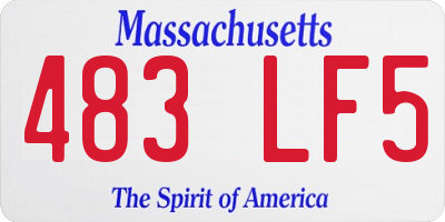 MA license plate 483LF5