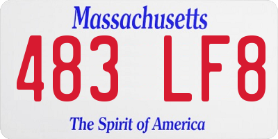 MA license plate 483LF8