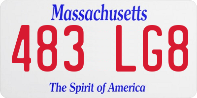 MA license plate 483LG8