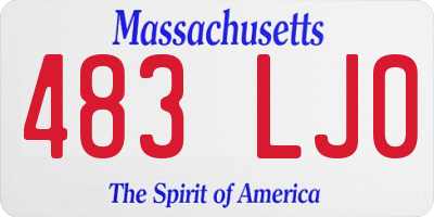 MA license plate 483LJ0
