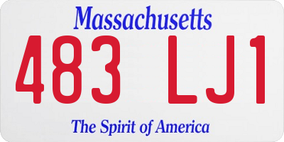 MA license plate 483LJ1