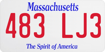 MA license plate 483LJ3