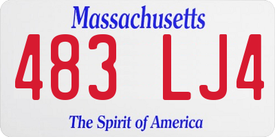 MA license plate 483LJ4