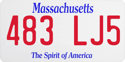 MA license plate 483LJ5