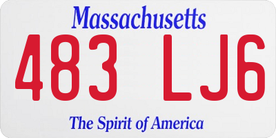 MA license plate 483LJ6
