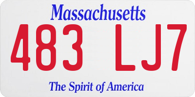 MA license plate 483LJ7