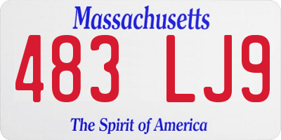 MA license plate 483LJ9