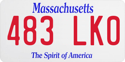 MA license plate 483LK0