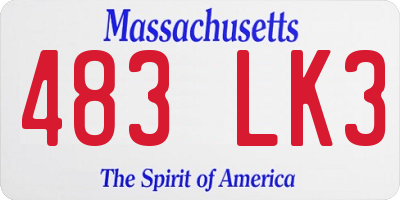 MA license plate 483LK3
