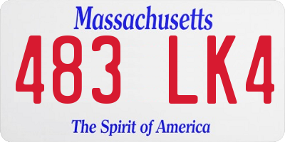 MA license plate 483LK4