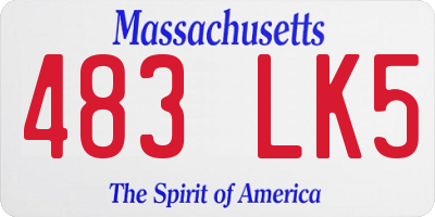MA license plate 483LK5
