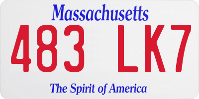 MA license plate 483LK7