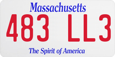 MA license plate 483LL3