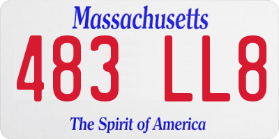 MA license plate 483LL8